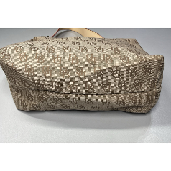 Dooney & Bourke Logo Monogram Print Jacquard Canvas Hobo Shoulder Bag Zip Top - Picture 4 of 16